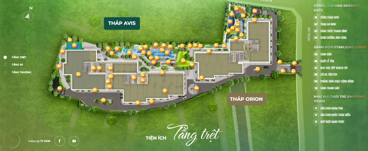 Sơ đồ bố trí mặt bằng phân khu và tháp căn hộ TT Genesis