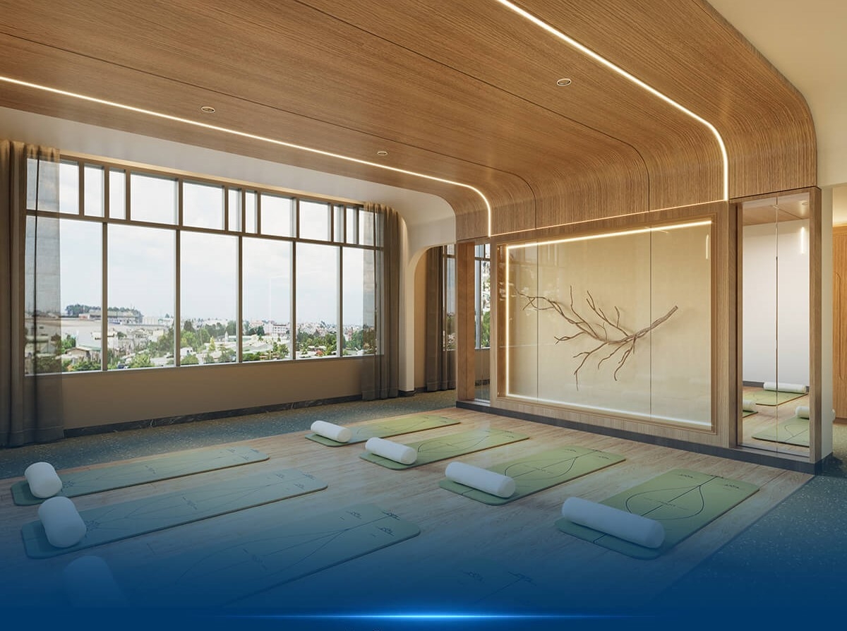 Không gian phòng tập Yoga tiêu chuẩn quốc tế nội khu